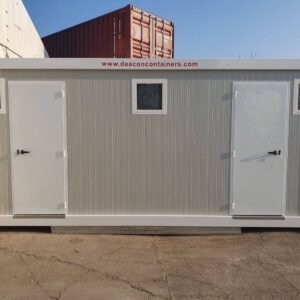 Mobilház -20 lábas Prémium Öltöző Konténer – Fekete-fehér Szigetelt Moduláris Egység