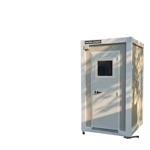 szaniter konténer -WC konténer- 1.3m Prémium Szaniter Kabin – Szigetelt Egyszemélyes WC Konténer - Image 2