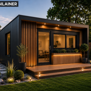 Lakókonténer Mobilház Konténerház Alapterület: 30 m² Méret: 10 × 3 m