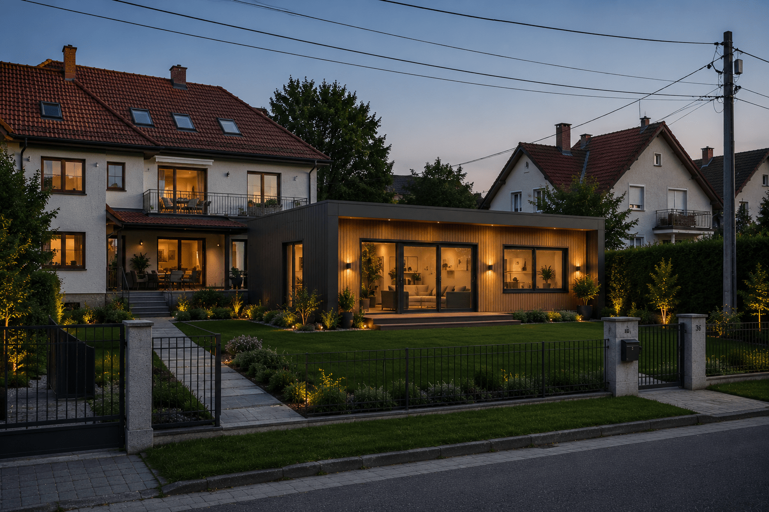 Exclusiv Luxus Panorámás Mobilház Konténer Moduláris Villa 60 m² | Designer Kerti Ház Teljes Üveg Homlokzattal
