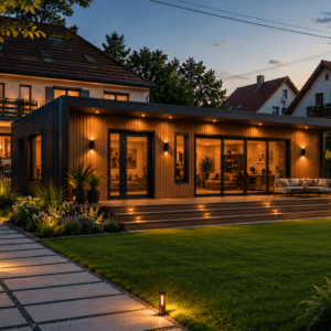 Luxus Panorámás Moduláris Villa 72 m² | Designer Kerti Ház Teljes Üveg Homlokzattal
