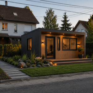 Modern Kerti Ház 48 m² | Hátsókerti Élettér és Stúdió | Prémium Moduláris Otthon Családoknak