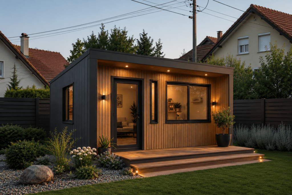 Prémium Kerti Stúdió Konténerház 48 m² | Modern Otthoni Iroda és Vendégház | Luxus Moduláris Épület