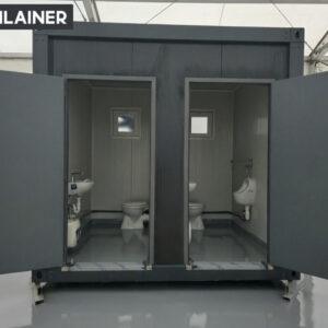 Férfi és női Duo Szaniter konténer 2 WC+ 1 Piszoár + 2 Mosdó + 2 Bojler 240x120x260